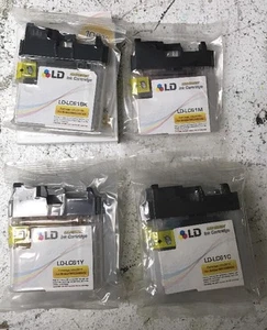 Lotto 10 inchiostri LC 61 colore giallo ciano nero magenta - compatibili - Foto 1 di 3