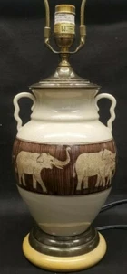 Elephant lamp made by Wildwood lamp co. ceramic Hand painted - Picture 1 of 11