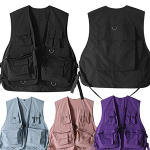 Multi-Pocket Vest Loose Fit Work Outdoor Utility Sleeveless Jacket Waterproof - Picture 1 of 16
