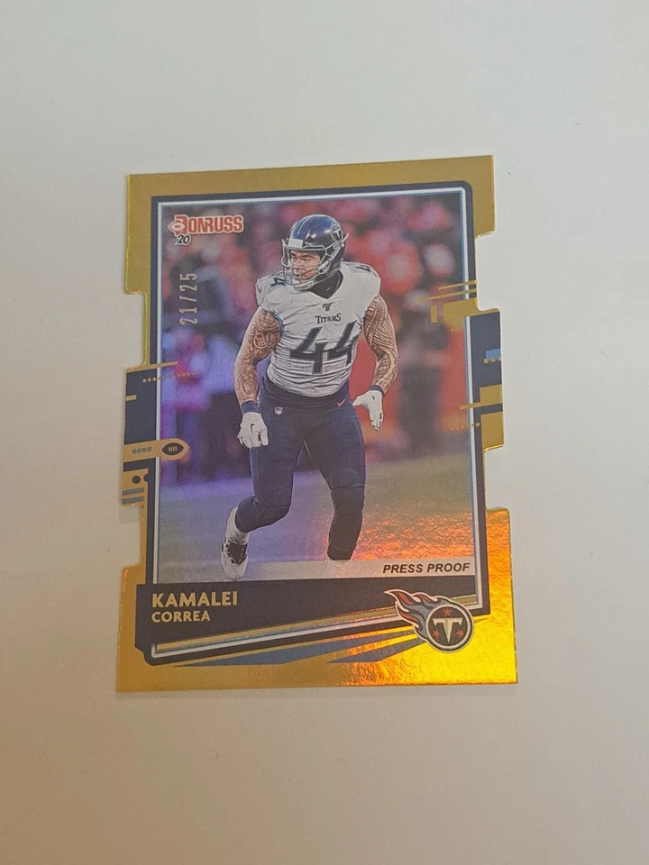 2020 Panini Donruss Press Proof Gold Die-Cut #/25 Kamalei Correa Titans  - Image 1 of 4