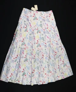 Maje Women's Size 40 Large Elastic Waist Printed Voile Crinkle Long Skirt - Picture 1 of 8