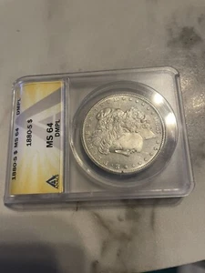 1880 s Anacs Ms 64 DMPL Morgan Dollar Free Shipping - Picture 1 of 11