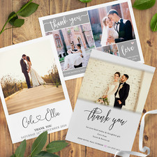 Personalised Wedding Thank You cards inc Envelopes + Photo (W2)