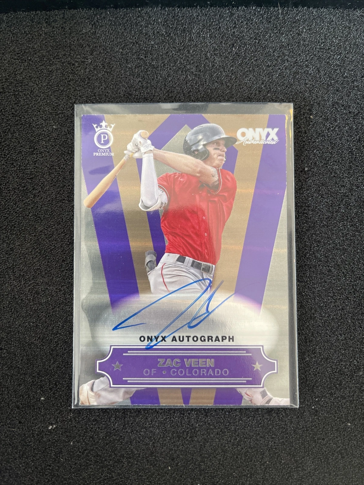 2022 Onyx Premium Zac Veen Gold Foil Auto /30 - Colorado Rockies