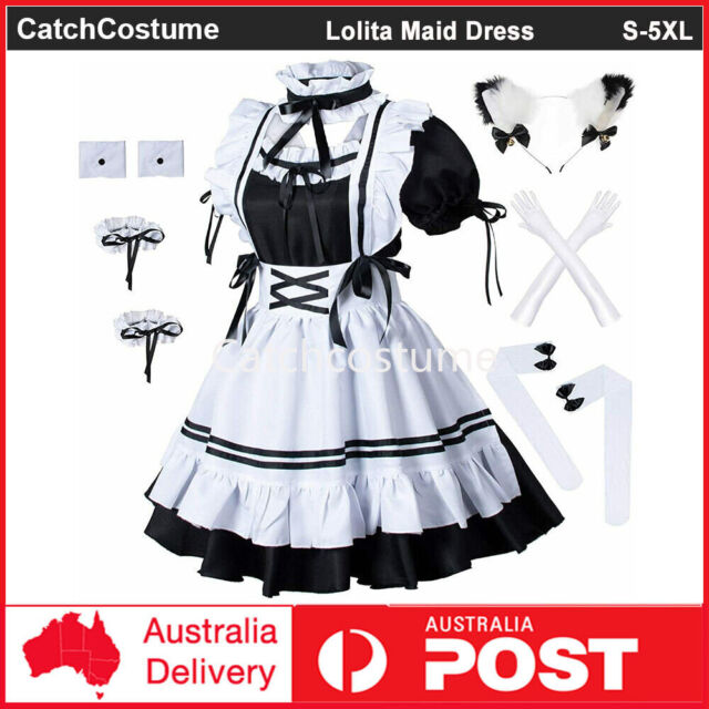 Kawaii Lolita Anime empregada roupa Rosa Azul cosplay empregada roupa  Lolita saia traje bonito japonês traje cosplay anime roupa