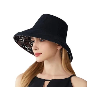 Women's Reversible Floral Print Bucket Fishing Hat Wide Brim Summer Beach Hat... - Picture 1 of 5