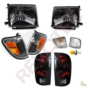 Black Headlights Corner Signal Lights & Tail Lights For 98-00 Toyota Tacoma 4WD - Picture 1 of 9