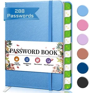 Password Book with Alphabetical Tabs Small Password Keeper Password Notebook - Picture 1 of 6
