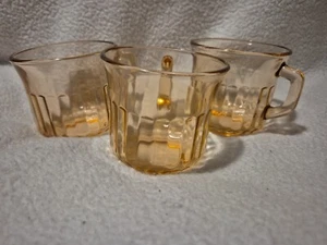 Lot of 3 Pink Fortecrisa Ribbed Glass Cups with handles, Made in Mexico - Picture 1 of 5