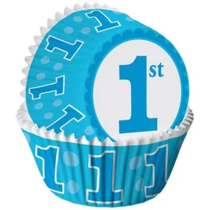 1st Birthday Baby Boy Blue Cupcake Baking Cups First Party Supplies 75 Pieces - Bild 1 von 1