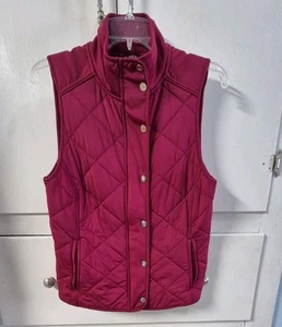 Chaleco acolchado ligero borgoña talla pequeña Lauren Ralph Lauren para mujer - Imagen 1 de 7