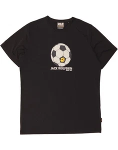 JACK WOLFSKIN Mens Graphic T-Shirt Top UK 44/46 XL Black Polyester AN13 - Picture 1 of 4