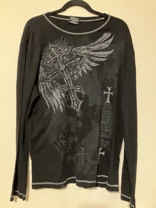 no boundariew xl boys Graphic cross print black y2k - Picture 1 of 9
