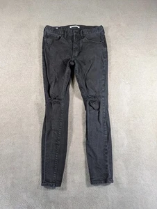 Pacsun Jeans Uomo 30x30 Nero Denim Cotone Elasticizzato Impilato Skinny Gamba Anticato - Foto 1 di 14