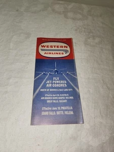 Vintage 1964 Western Airlines Timetable - Picture 1 of 3