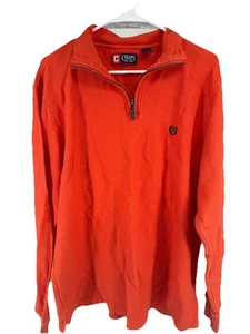 Chaps Men’s Orange 1/4 Zip Sweater Shirt Pullover Sweatshirt Sz XL Ralph Lauren - Picture 1 of 8