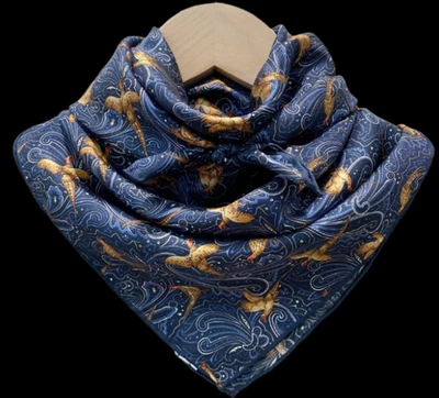 100% Seda 26" Cuadrado Bufanda Hombres Mujeres Pañuelo Envolvente Amarillo Azul Marino SC45-E Foto 1 de 4