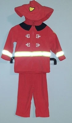Carters Firefighter Halloween Costume Toddler size 12 Months Fleece Reflective - Image 1 of 4