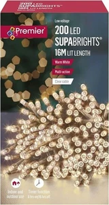 200 Warm White Clear Cable LED Supabrights Fairy Lights + Timer Indoor/Outdoor - Picture 1 of 2