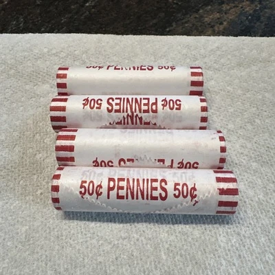 🔥2025 D LINCOLN PENNY (4) ROLLS FROM FEDERAL RESERVE - Image 1 of 3