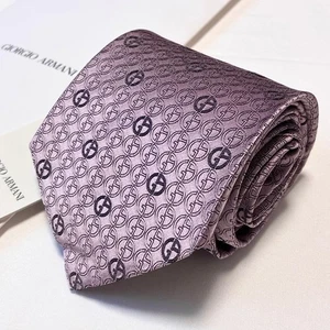 GIORGIO ARMANI Corbata Seda Patrón Completo Monograma Auténtico Hecho en Italia 1116 - Imagen 1 de 7