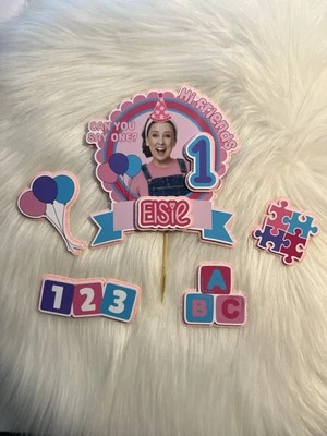 X5 Miss Rachel Personalised Cake Topper Set 3D Glitter