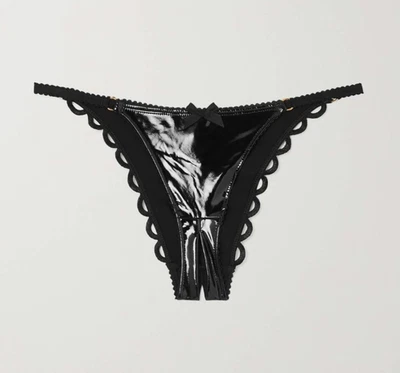 Agent Provocateur Zarya schwarz PVC Ouvert Slip AP2 - Small UK 8 neu OHNE Etikett - Bild 1 von 4