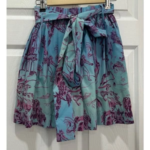 STAUD Women’s Paperbag Shorts Size 2 High Waist Blue Purple Nylon Tie Waist - Picture 1 of 5