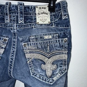 Rock Revival Mens 31x30 Hercules Relaxed Straight Jean Embroidered Denim Y2K - Picture 1 of 13