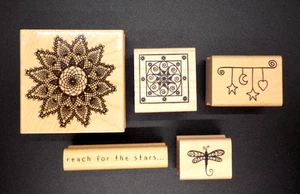 Set mit 5 Himmels-/Sterne-Gummistempeln - verschiedene Hersteller - Bild 1 von 3