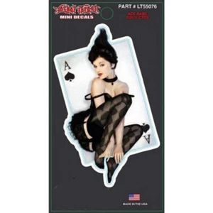 Aufkleber Pin Up Girl Pik-Ass 10,5 x 6 cm Sticker Ace of Spades Decal - Picture 1 of 1