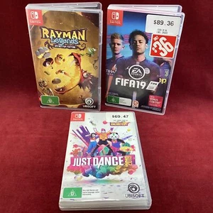 3x Nintendo Switch Games inc. Just Dance 2019 & FIFA 19 *UNTESTED* (2B) MO#8131 - Picture 1 of 8