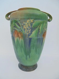 ROSEVILLE Art Pottery BANEDA GREEN VASE 599-12" ARTS + CRAFT 1932 - Picture 1 of 17