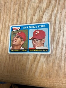 1965 Topps Phillies Rookies Pat Corrales & Costen Shockley Card #107
