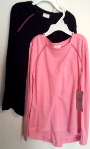 Danskin Now Pink Slipper or Black Soot Long Sleeve Shirt Size 6-6X Loose Fit NWT - Picture 1 of 30