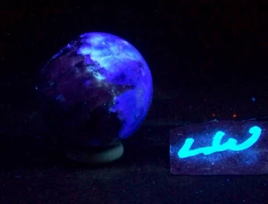 Fluorescent Fluorite Barite and a Crystal Vug 38mm Sphere for UV Collection 6178 - Picture 1 of 12