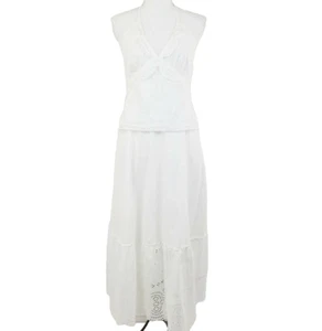 Abito J Crew donna 6 bianco prendisole occhiello orlo reggicalze schiena aperta a strati festa - Foto 1 di 11