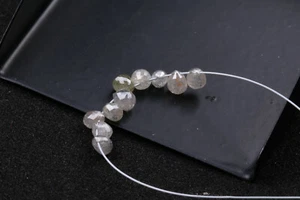 10Pcs 2.0-2.20mm Natural White Faceted Pear Drop Loose Diamond Briolette Beads - Picture 1 of 8