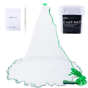 Goture American Fishing Cast Net Saltwater Freshwater, 3/8inch 1/4in Mesh Size C - Picture 1 of 7