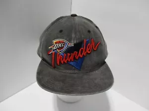 OKC Thunder Hat Men Large Snapback Gray Spell out Mitchell & Ness NBA Script Cap - Picture 1 of 19