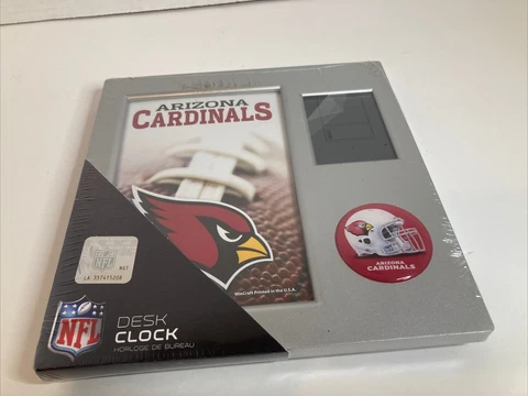 Arizona Cardinals Official NF LDesk Clock Wincraft Company Sealed E2 Cover