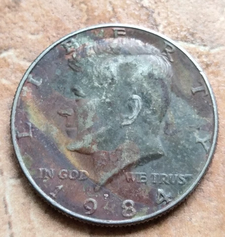 Kennedy 1984 P  Errors Missing Clad Layers Coin Cover