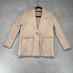 Suéter Madewell Mujer XS Cárdigan Beige Crema Espiga 100% Lana Merino - Imagen 1 de 9