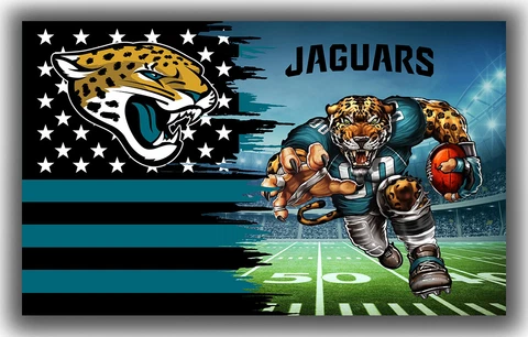 Jacksonville Jaguars Football Team Mascot Flag 90x150cm 3x5ft Fan Best Banner Cover