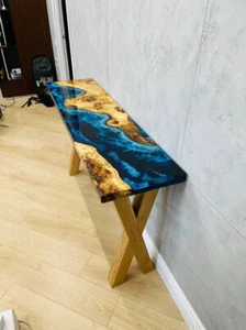 Console Table, Ocean Epoxy Resin Table, Epoxy Countertop Dining Table Side Table - Picture 1 of 11