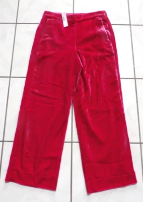 NWT J. Crew Peyton Velvet Luxe Crop Wide Leg Pant Womens 6 Magenta Hot Pink F567 - Image 1 of 4