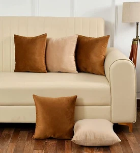 Soft Velvet Fabric Cushion Cover 16 X 16 Inches Set of 5 - Picture 1 of 61