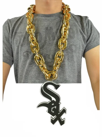 New MLB Chicago White Sox Gold Fan Chain Necklace Foam Cover