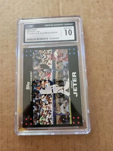 2007 Topps #40b Derek Jeter President Bush Mickey Mantle CGC 10 - Picture 1 of 2