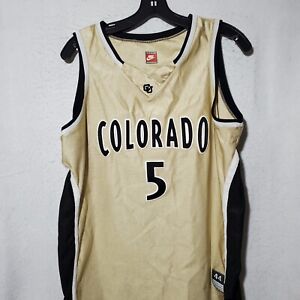 Nike Colorado Buffaloes Basketball Jersey Men's Medium Gold Logo NCAA #5 Weddle